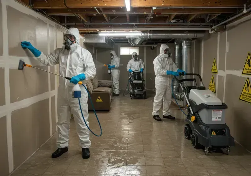 Basement Moisture Removal and Structural Drying process in Oliver County, ND